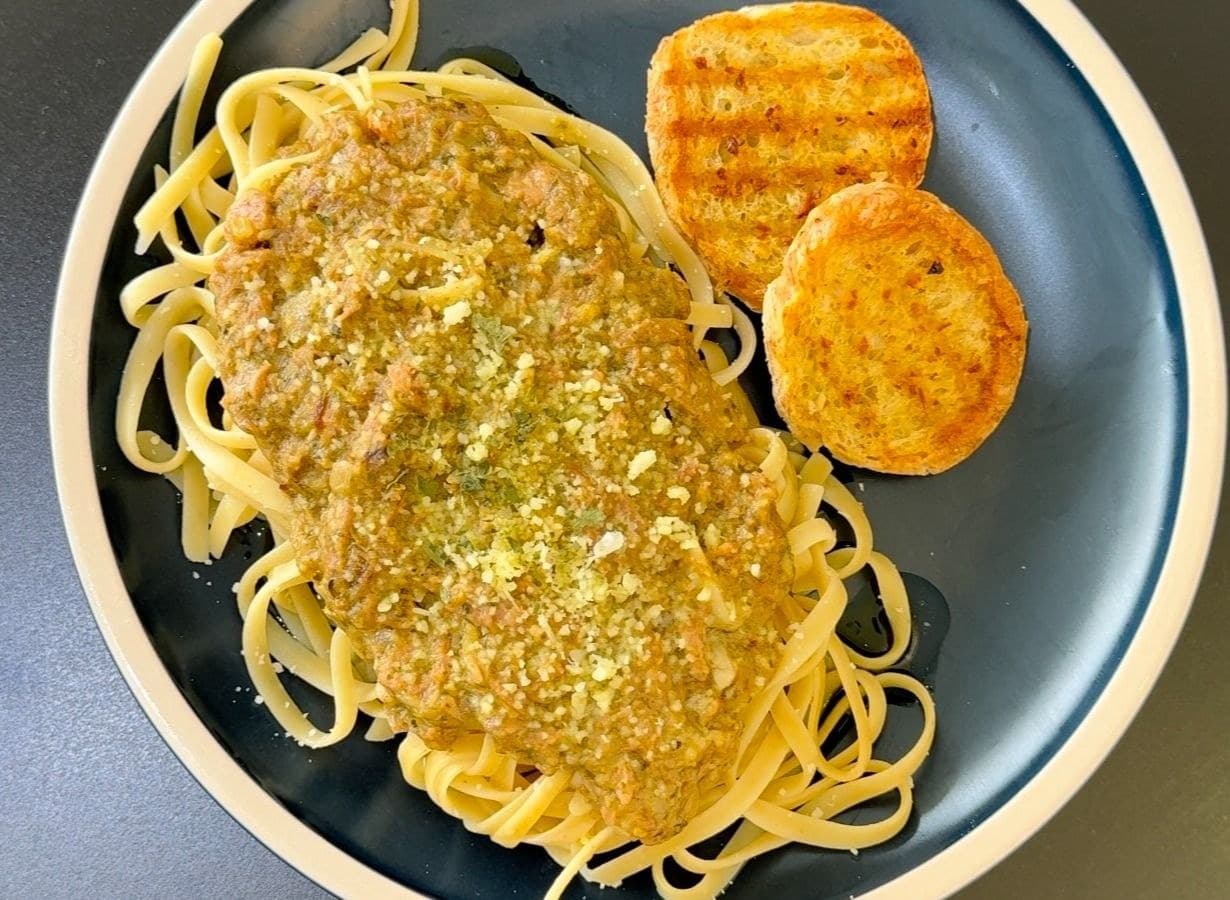 Spicy Tuna Pesto Pasta