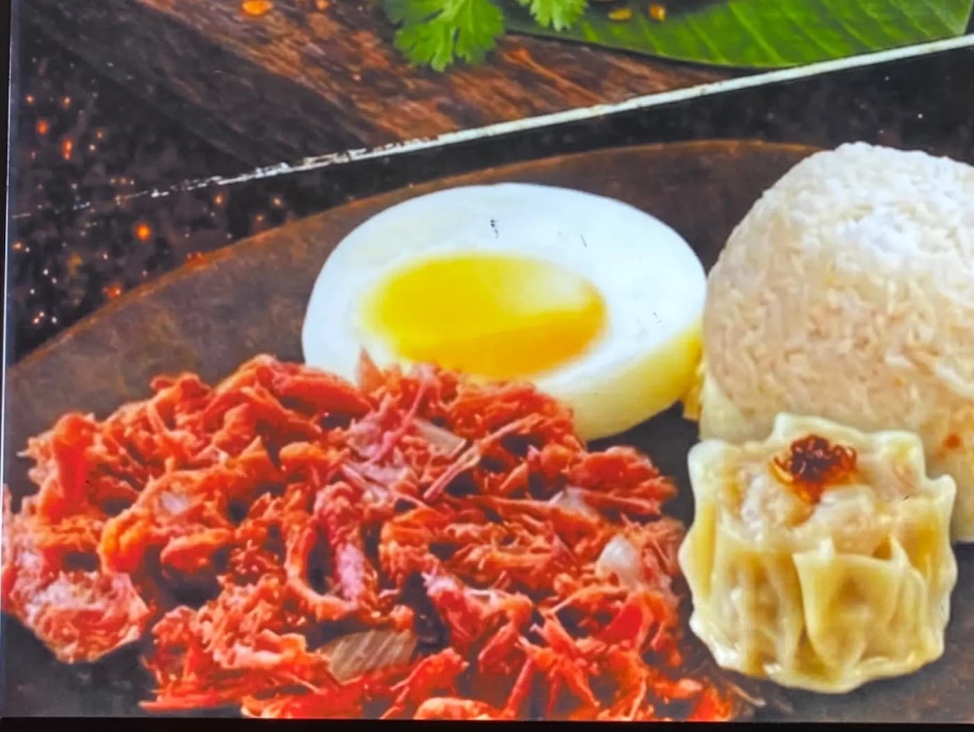 Beef Silog (corned beef, siomai, egg, rice)