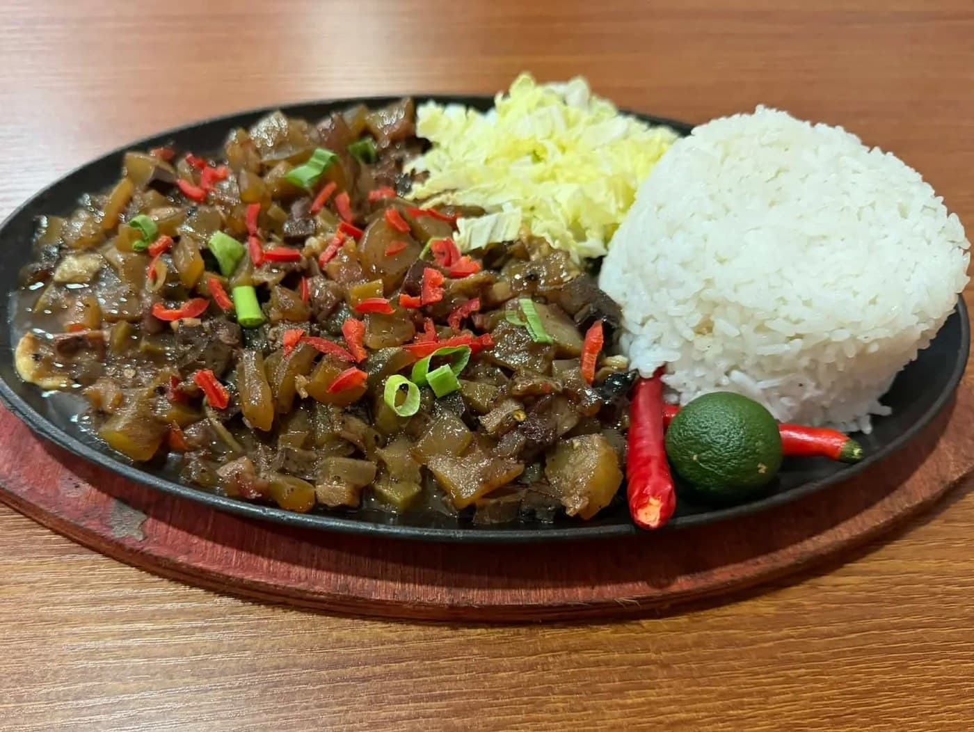 Sizzling Beef Sisig with Iced Tea