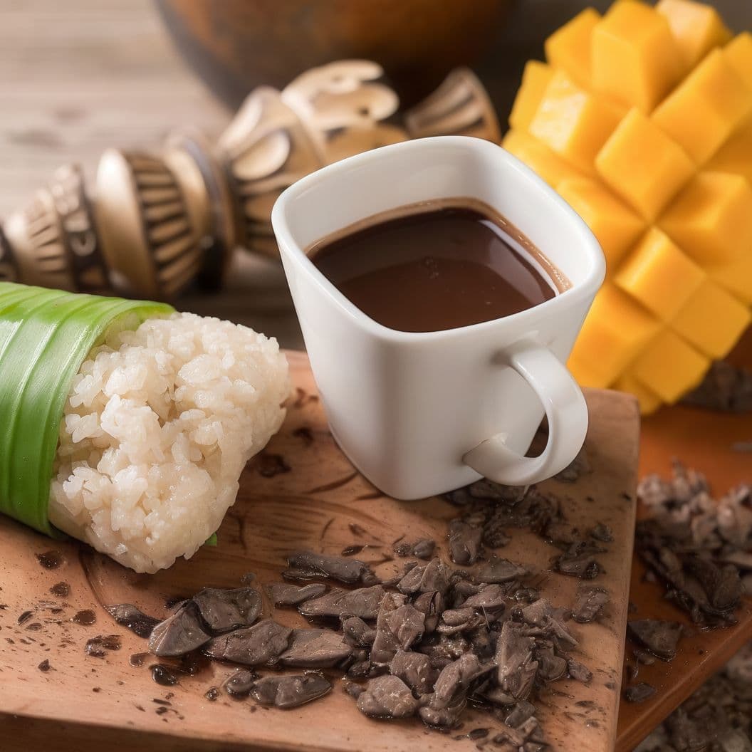 Puto Maya with Fresh Mango and Sikwate