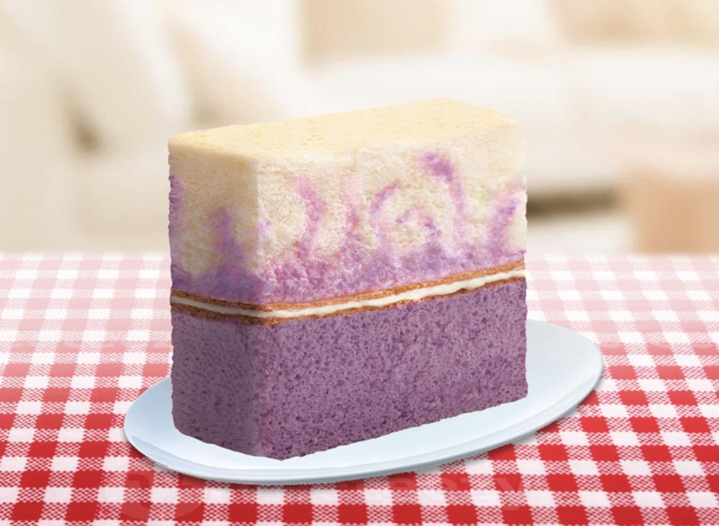 Ube Marble Cake Slice
