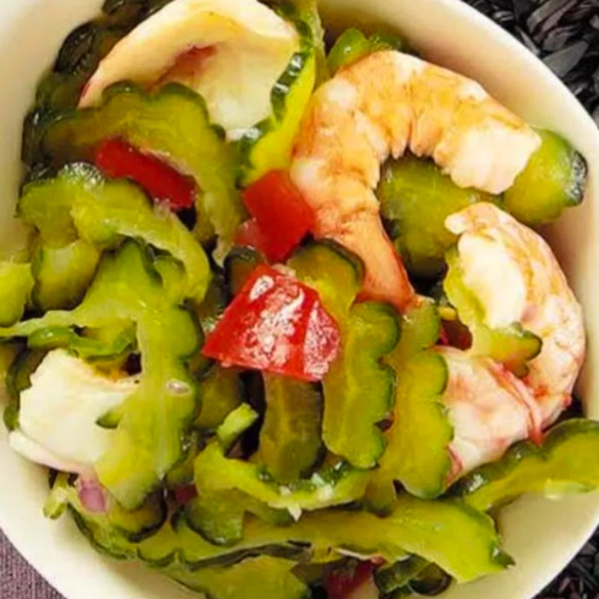 Sauteed Shrimp Ampalaya